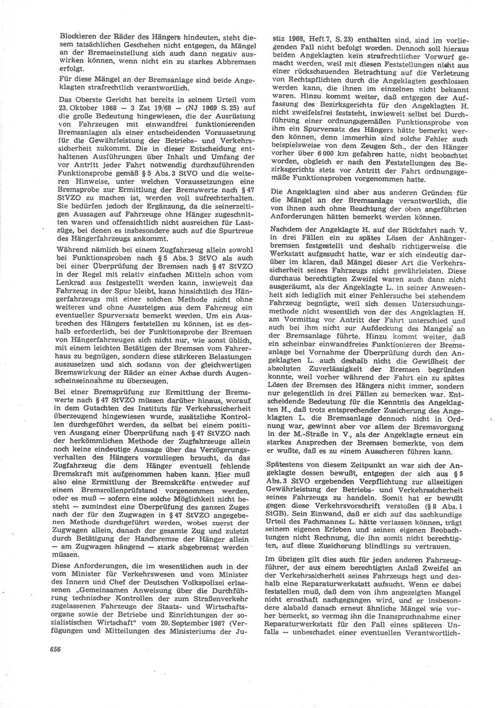 Neue Justiz (NJ), Zeitschrift für Recht und Rechtswissenschaft [Deutsche Demokratische Republik (DDR)], 24. Jahrgang 1970, Seite 656 (NJ DDR 1970, S. 656)
