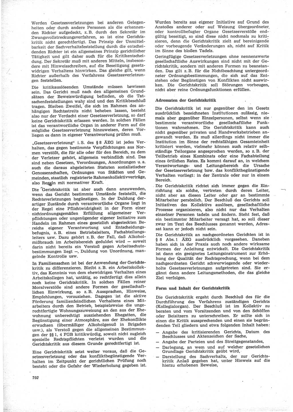Neue Justiz (NJ), Zeitschrift für Recht und Rechtswissenschaft [Deutsche Demokratische Republik (DDR)], 24. Jahrgang 1970, Seite 702 (NJ DDR 1970, S. 702)