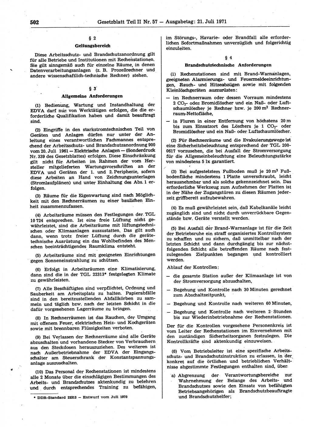 Gesetzblatt (GBl.) der Deutschen Demokratischen Republik (DDR) Teil ⅠⅠ 1971, Seite 502 (GBl. DDR ⅠⅠ 1971, S. 502)