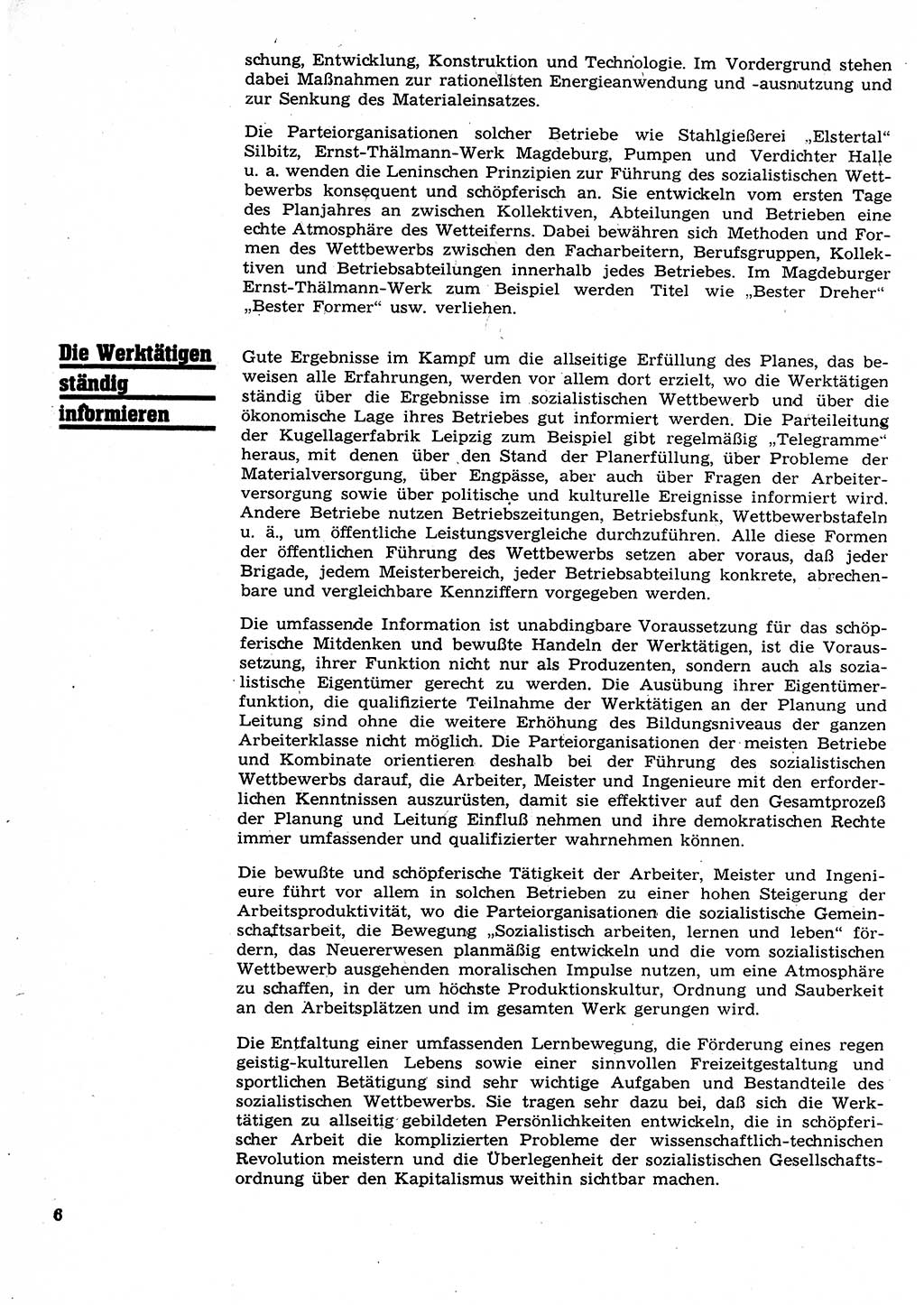 Neuer Weg (NW), Organ des Zentralkomitees (ZK) der SED (Sozialistische Einheitspartei Deutschlands) für Fragen des Parteilebens, 26. Jahrgang [Deutsche Demokratische Republik (DDR)] 1971, Seite 6 (NW ZK SED DDR 1971, S. 6)