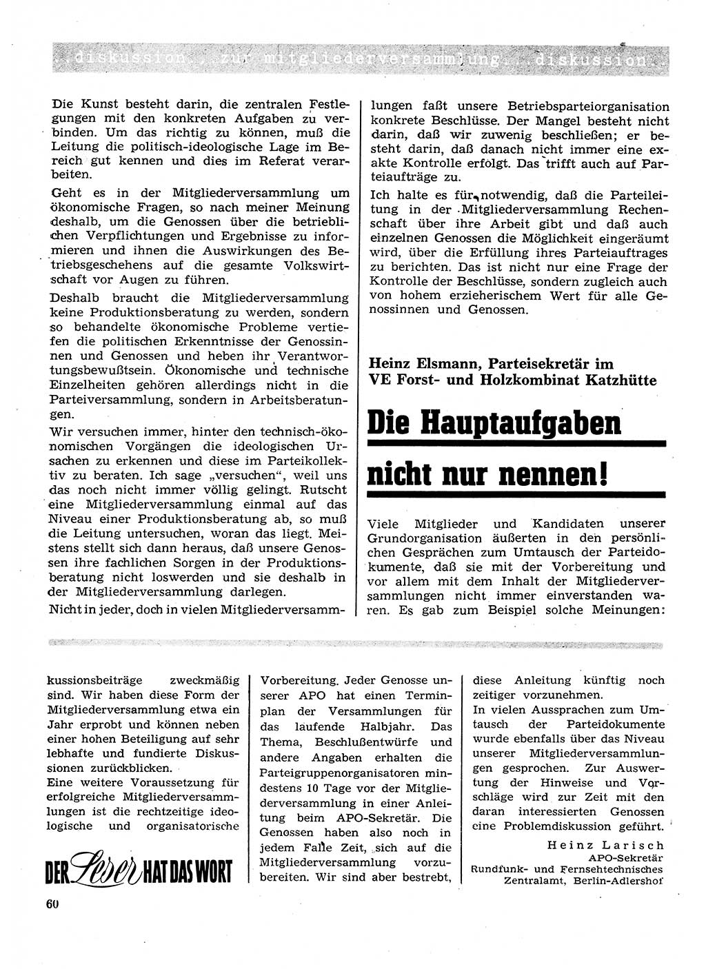 Neuer Weg (NW), Organ des Zentralkomitees (ZK) der SED (Sozialistische Einheitspartei Deutschlands) für Fragen des Parteilebens, 26. Jahrgang [Deutsche Demokratische Republik (DDR)] 1971, Seite 60 (NW ZK SED DDR 1971, S. 60)