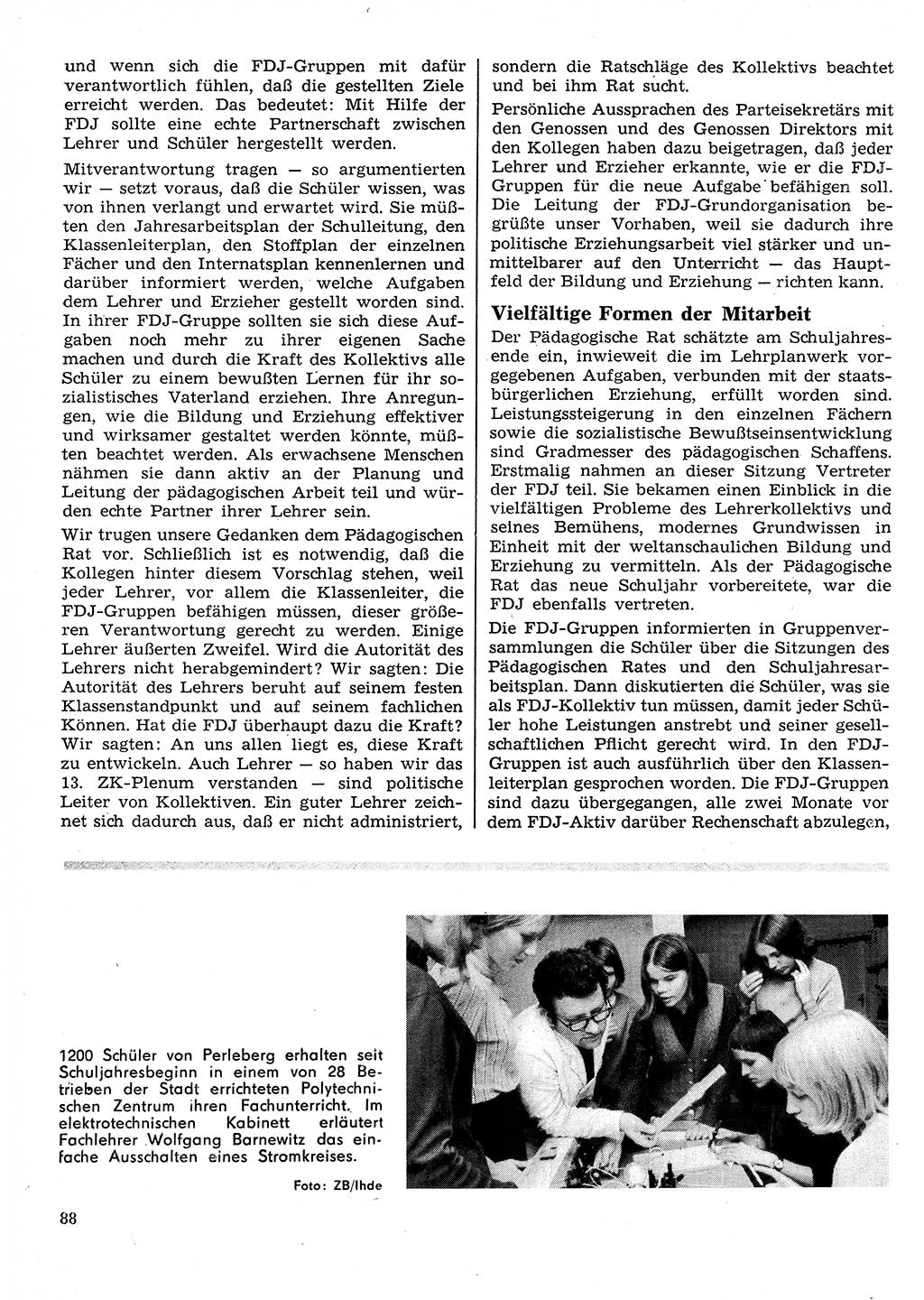 Neuer Weg (NW), Organ des Zentralkomitees (ZK) der SED (Sozialistische Einheitspartei Deutschlands) für Fragen des Parteilebens, 26. Jahrgang [Deutsche Demokratische Republik (DDR)] 1971, Seite 88 (NW ZK SED DDR 1971, S. 88)