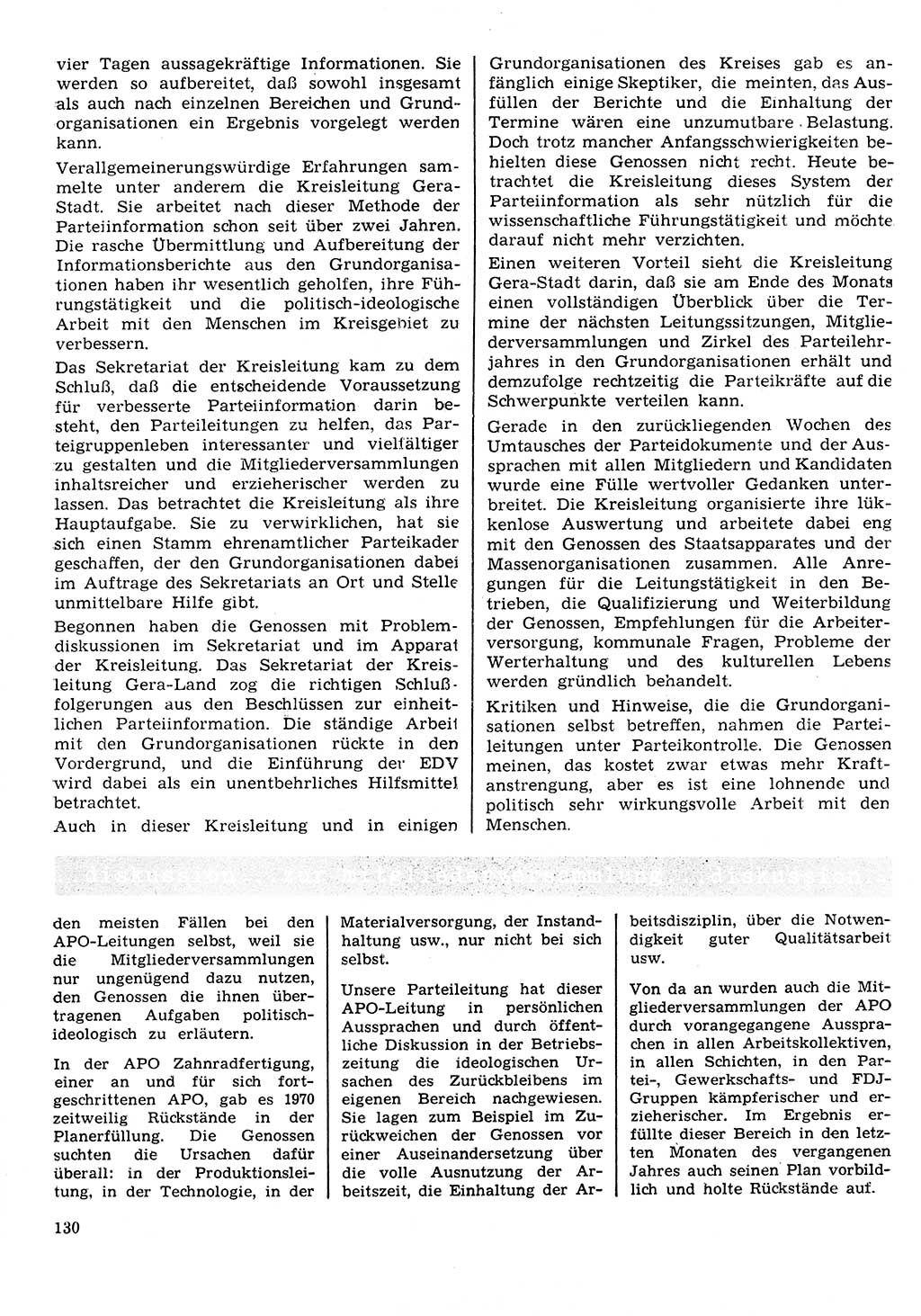 Neuer Weg (NW), Organ des Zentralkomitees (ZK) der SED (Sozialistische Einheitspartei Deutschlands) für Fragen des Parteilebens, 26. Jahrgang [Deutsche Demokratische Republik (DDR)] 1971, Seite 130 (NW ZK SED DDR 1971, S. 130)