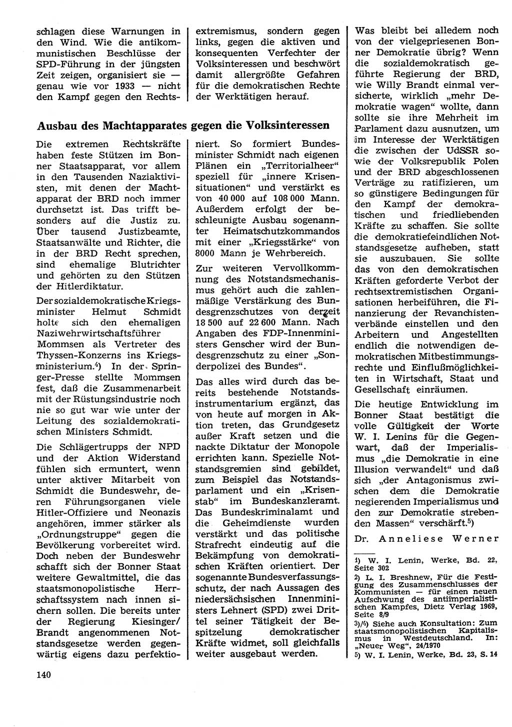 Neuer Weg (NW), Organ des Zentralkomitees (ZK) der SED (Sozialistische Einheitspartei Deutschlands) für Fragen des Parteilebens, 26. Jahrgang [Deutsche Demokratische Republik (DDR)] 1971, Seite 140 (NW ZK SED DDR 1971, S. 140)