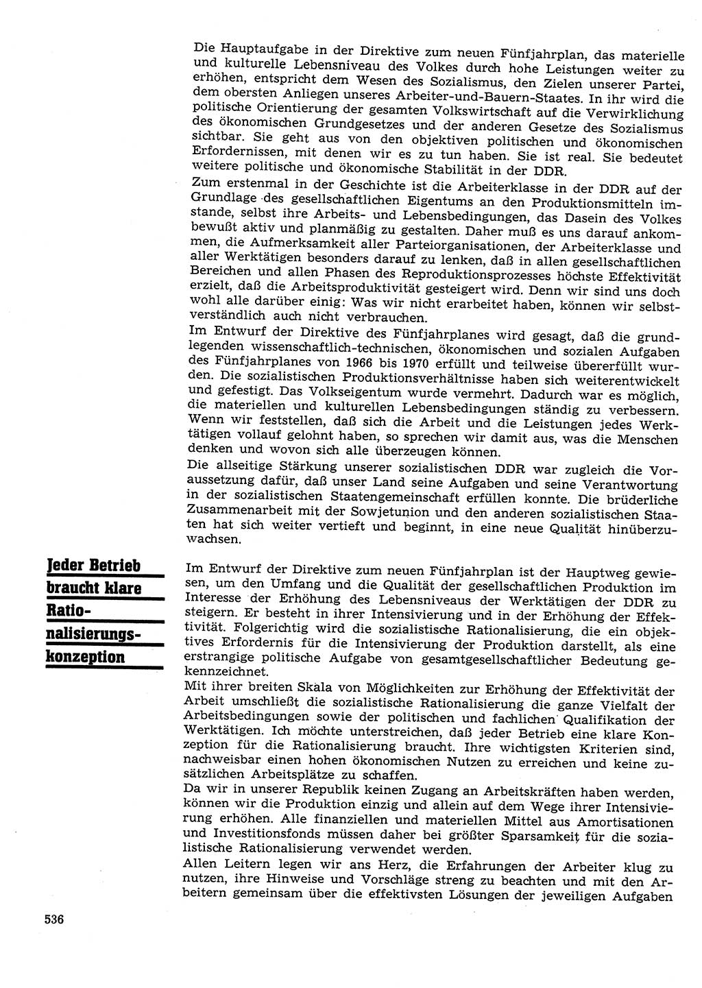 Neuer Weg (NW), Organ des Zentralkomitees (ZK) der SED (Sozialistische Einheitspartei Deutschlands) für Fragen des Parteilebens, 26. Jahrgang [Deutsche Demokratische Republik (DDR)] 1971, Seite 536 (NW ZK SED DDR 1971, S. 536)