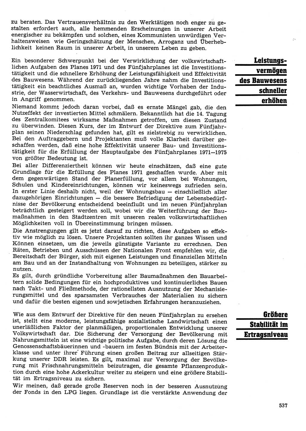 Neuer Weg (NW), Organ des Zentralkomitees (ZK) der SED (Sozialistische Einheitspartei Deutschlands) für Fragen des Parteilebens, 26. Jahrgang [Deutsche Demokratische Republik (DDR)] 1971, Seite 537 (NW ZK SED DDR 1971, S. 537)