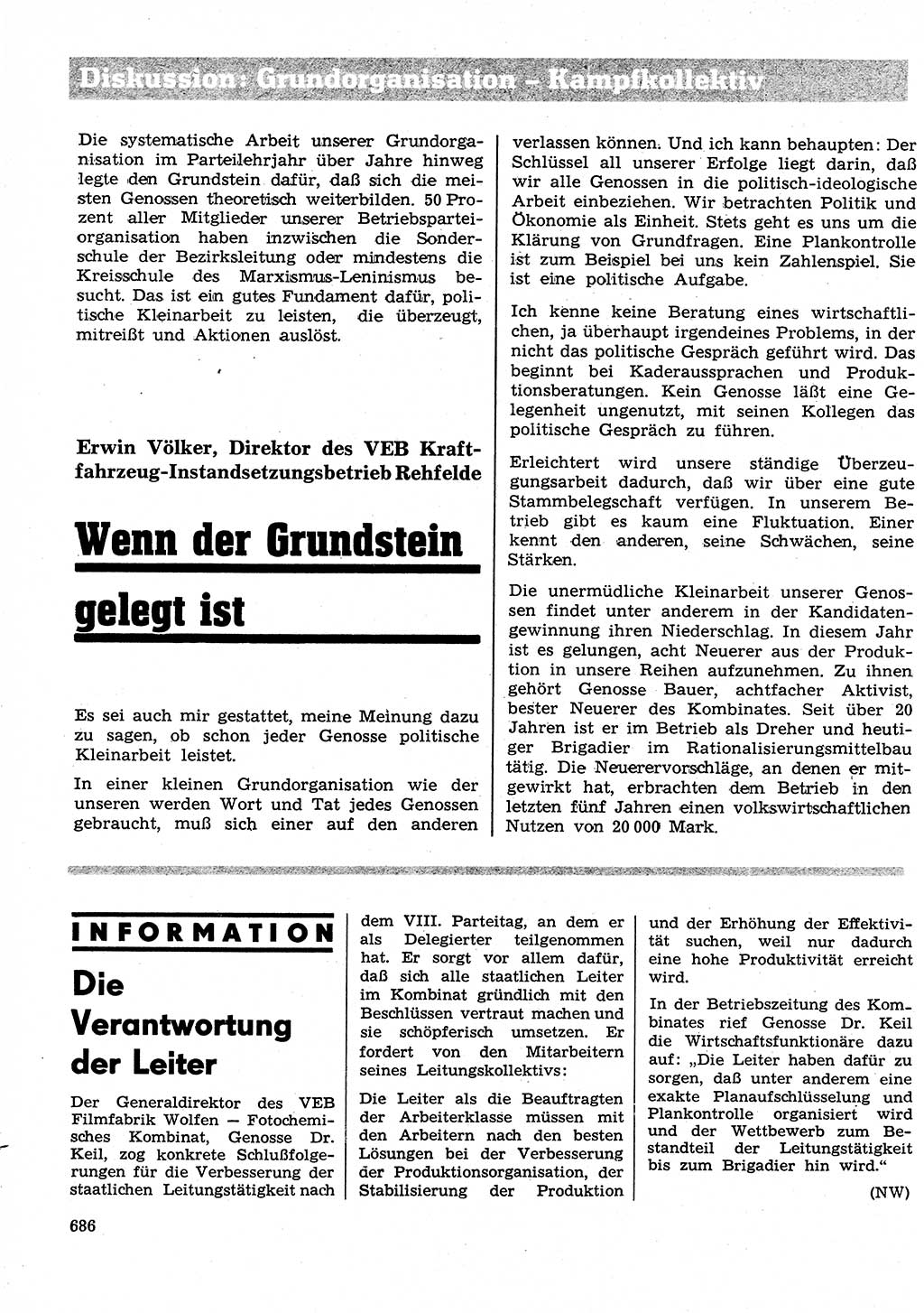 Neuer Weg (NW), Organ des Zentralkomitees (ZK) der SED (Sozialistische Einheitspartei Deutschlands) für Fragen des Parteilebens, 26. Jahrgang [Deutsche Demokratische Republik (DDR)] 1971, Seite 686 (NW ZK SED DDR 1971, S. 686)