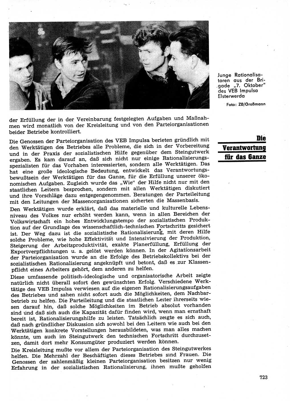 Neuer Weg (NW), Organ des Zentralkomitees (ZK) der SED (Sozialistische Einheitspartei Deutschlands) für Fragen des Parteilebens, 26. Jahrgang [Deutsche Demokratische Republik (DDR)] 1971, Seite 723 (NW ZK SED DDR 1971, S. 723)