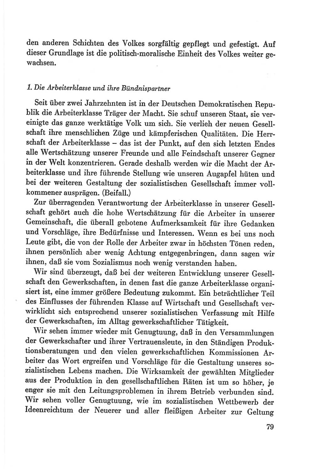 Protokoll der Verhandlungen des Ⅷ. Parteitages der Sozialistischen Einheitspartei Deutschlands (SED) [Deutsche Demokratische Republik (DDR)] 1971, Band 1, Seite 79 (Prot. Verh. Ⅷ. PT SED DDR 1971, Bd. 1, S. 79)