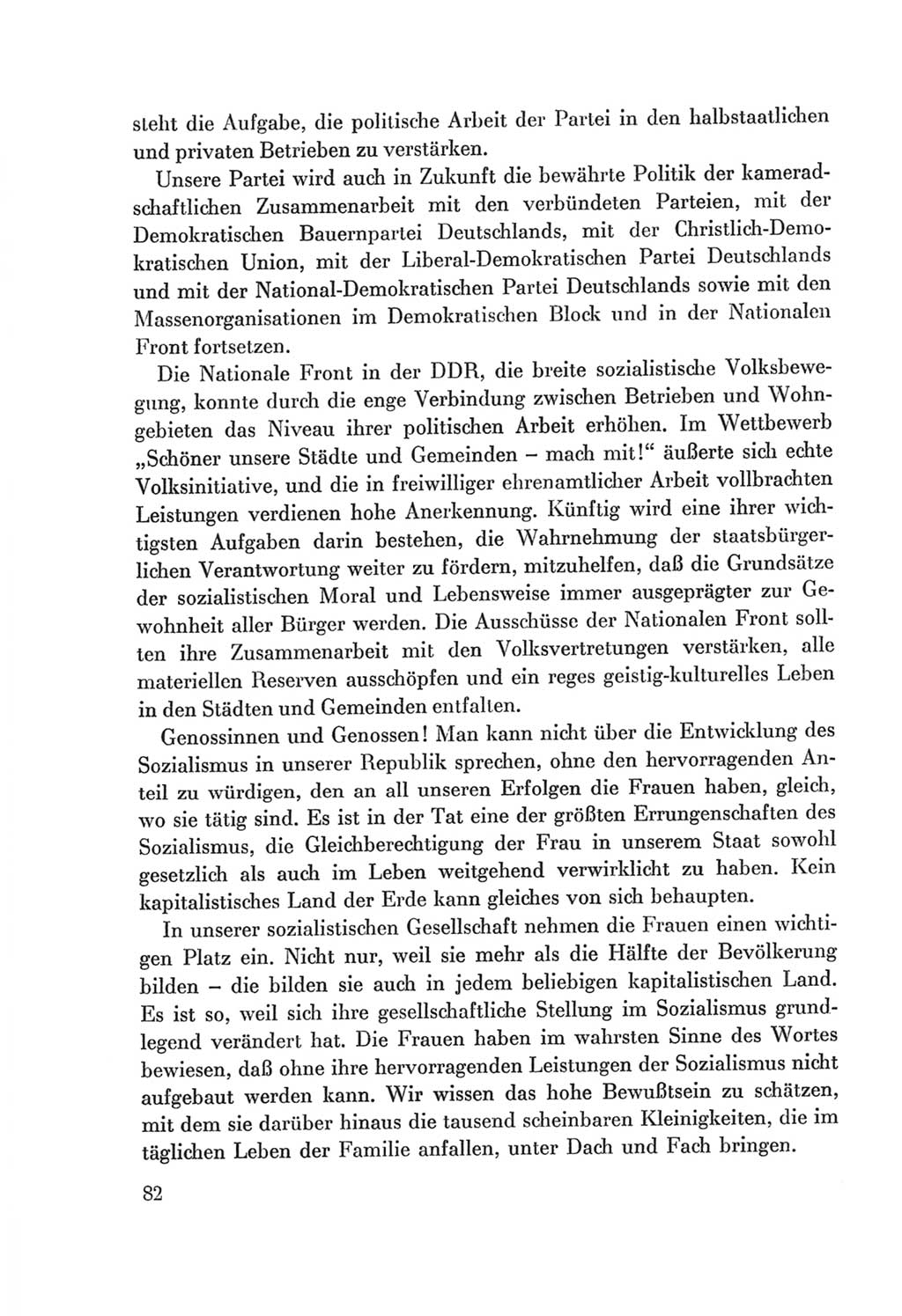 Protokoll der Verhandlungen des Ⅷ. Parteitages der Sozialistischen Einheitspartei Deutschlands (SED) [Deutsche Demokratische Republik (DDR)] 1971, Band 1, Seite 82 (Prot. Verh. Ⅷ. PT SED DDR 1971, Bd. 1, S. 82)