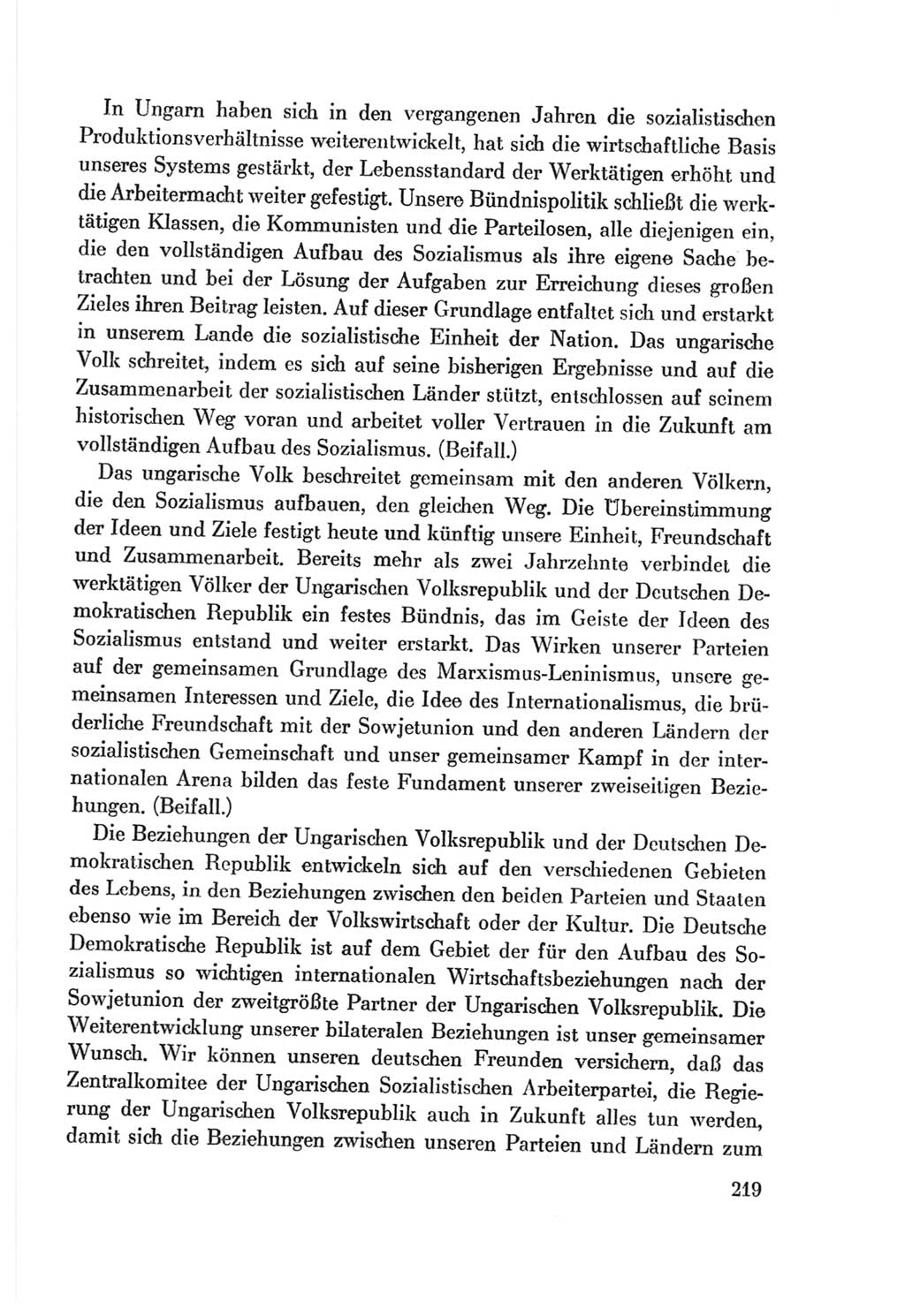 Protokoll der Verhandlungen des Ⅷ. Parteitages der Sozialistischen Einheitspartei Deutschlands (SED) [Deutsche Demokratische Republik (DDR)] 1971, Band 1, Seite 219 (Prot. Verh. Ⅷ. PT SED DDR 1971, Bd. 1, S. 219)