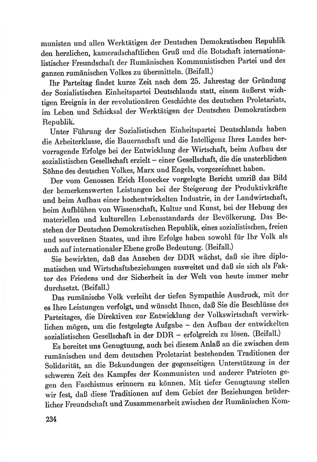 Protokoll der Verhandlungen des Ⅷ. Parteitages der Sozialistischen Einheitspartei Deutschlands (SED) [Deutsche Demokratische Republik (DDR)] 1971, Band 1, Seite 234 (Prot. Verh. Ⅷ. PT SED DDR 1971, Bd. 1, S. 234)