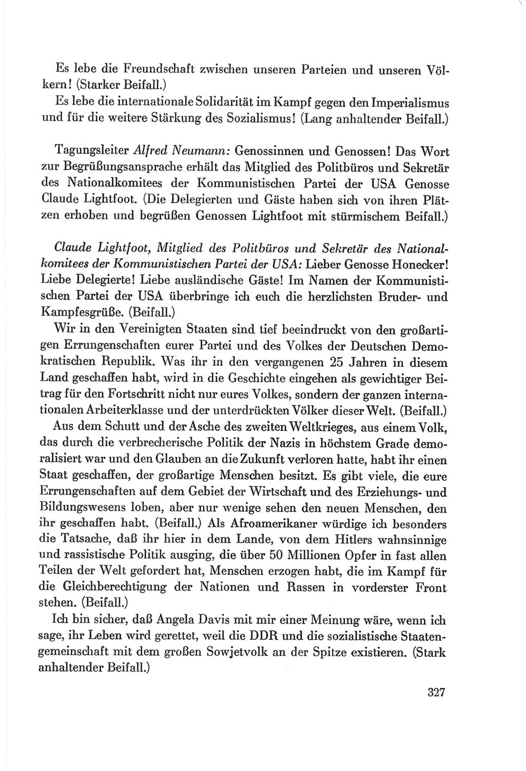 Protokoll der Verhandlungen des Ⅷ. Parteitages der Sozialistischen Einheitspartei Deutschlands (SED) [Deutsche Demokratische Republik (DDR)] 1971, Band 1, Seite 327 (Prot. Verh. Ⅷ. PT SED DDR 1971, Bd. 1, S. 327)