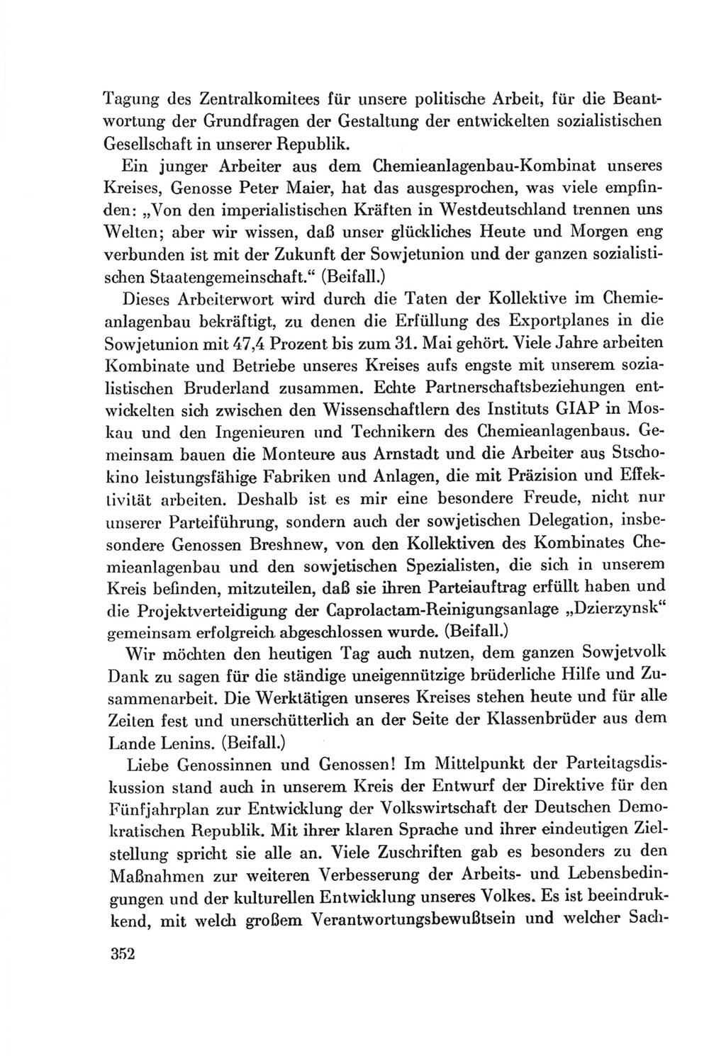 Protokoll der Verhandlungen des Ⅷ. Parteitages der Sozialistischen Einheitspartei Deutschlands (SED) [Deutsche Demokratische Republik (DDR)] 1971, Band 1, Seite 352 (Prot. Verh. Ⅷ. PT SED DDR 1971, Bd. 1, S. 352)