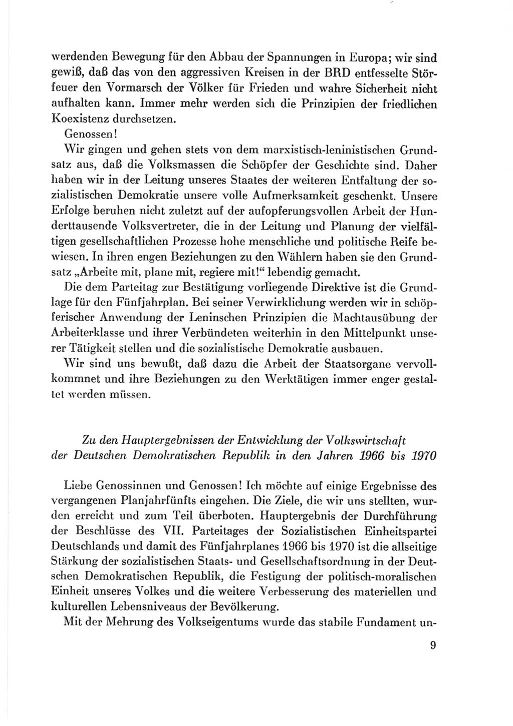 Protokoll der Verhandlungen des Ⅷ. Parteitages der Sozialistischen Einheitspartei Deutschlands (SED) [Deutsche Demokratische Republik (DDR)] 1971, Band 2, Seite 9 (Prot. Verh. Ⅷ. PT SED DDR 1971, Bd. 2, S. 9)