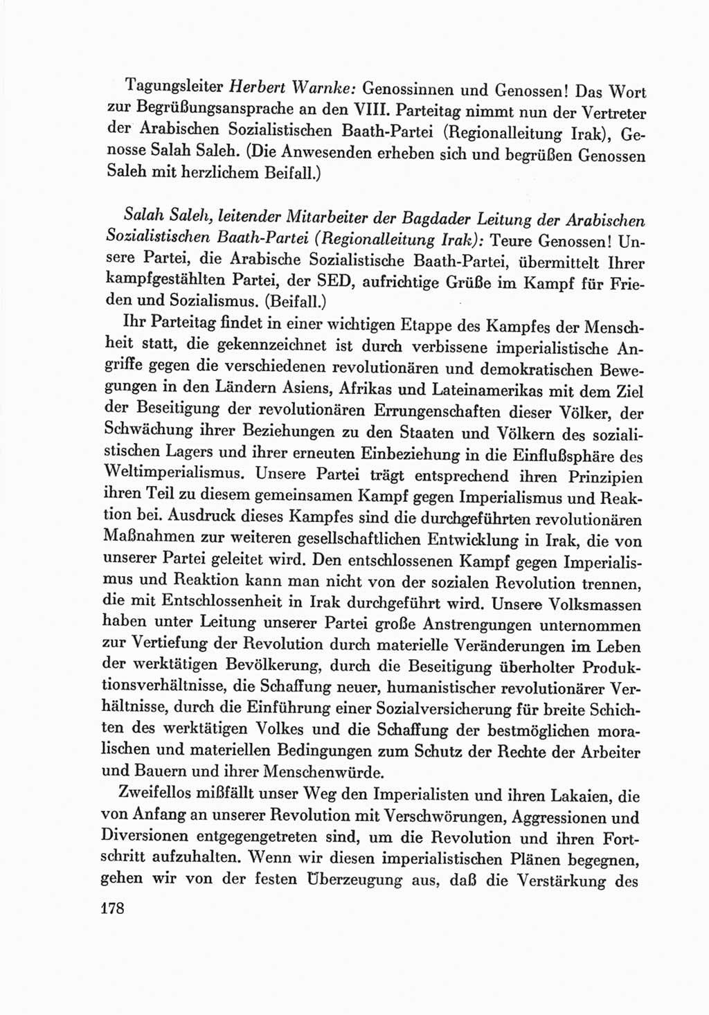 Protokoll der Verhandlungen des Ⅷ. Parteitages der Sozialistischen Einheitspartei Deutschlands (SED) [Deutsche Demokratische Republik (DDR)] 1971, Band 2, Seite 178 (Prot. Verh. Ⅷ. PT SED DDR 1971, Bd. 2, S. 178)