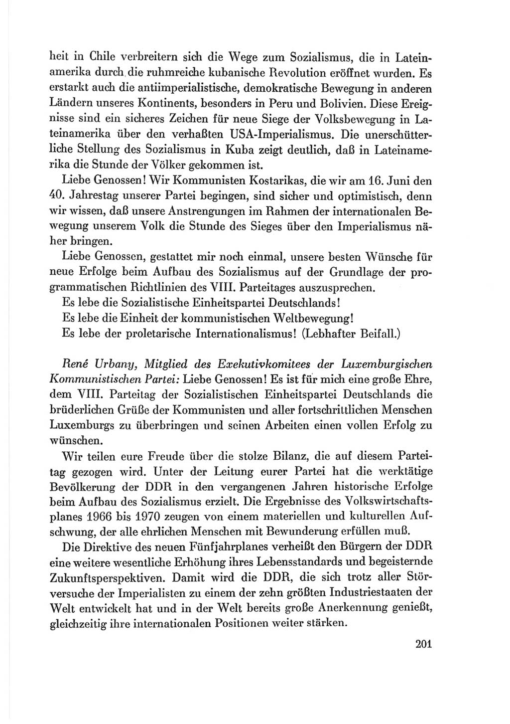 Protokoll der Verhandlungen des Ⅷ. Parteitages der Sozialistischen Einheitspartei Deutschlands (SED) [Deutsche Demokratische Republik (DDR)] 1971, Band 2, Seite 201 (Prot. Verh. Ⅷ. PT SED DDR 1971, Bd. 2, S. 201)