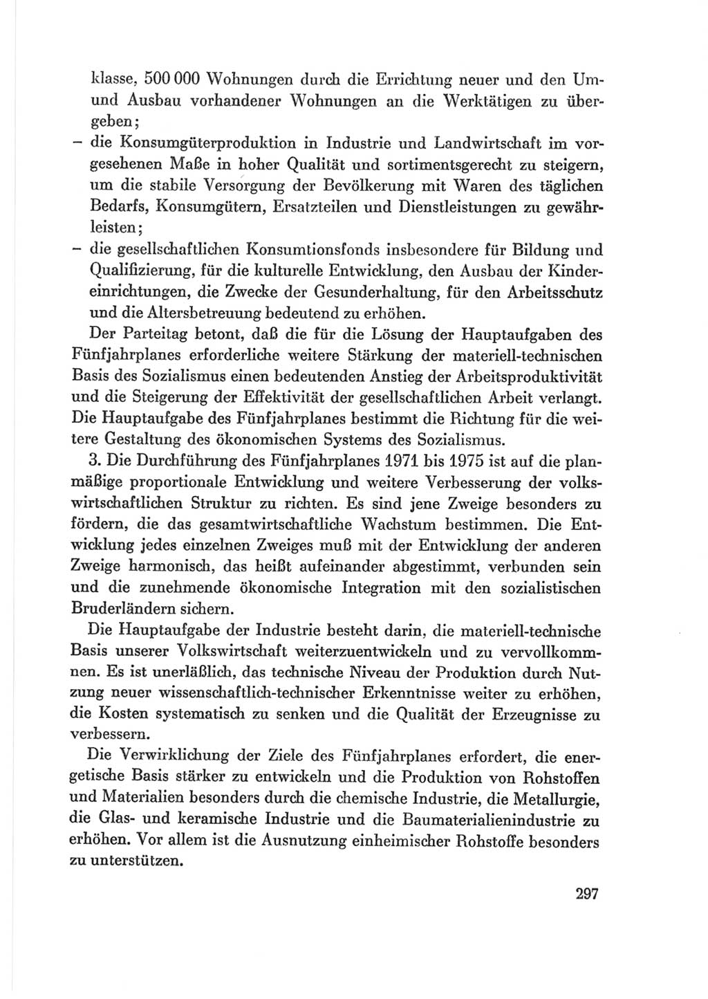 Protokoll der Verhandlungen des Ⅷ. Parteitages der Sozialistischen Einheitspartei Deutschlands (SED) [Deutsche Demokratische Republik (DDR)] 1971, Band 2, Seite 297 (Prot. Verh. Ⅷ. PT SED DDR 1971, Bd. 2, S. 297)