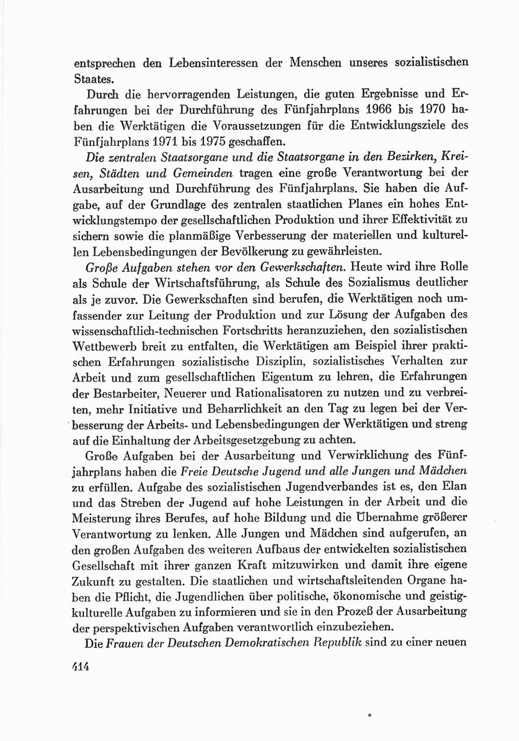 Protokoll der Verhandlungen des Ⅷ. Parteitages der Sozialistischen Einheitspartei Deutschlands (SED) [Deutsche Demokratische Republik (DDR)] 1971, Band 2, Seite 414 (Prot. Verh. Ⅷ. PT SED DDR 1971, Bd. 2, S. 414)