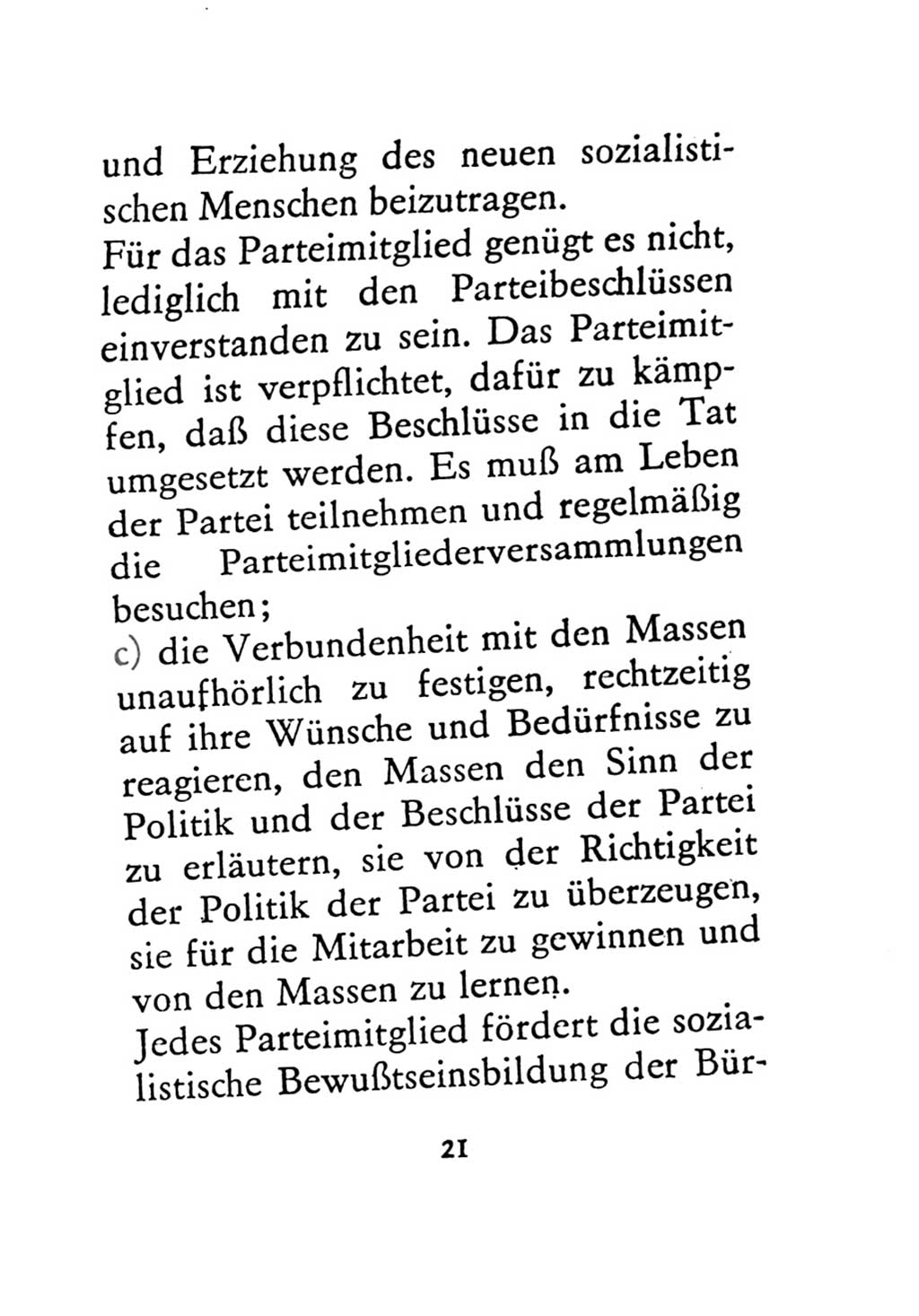 Statut der Sozialistischen Einheitspartei Deutschlands (SED) 1971, Seite 21 (St. SED DDR 1971, S. 21)