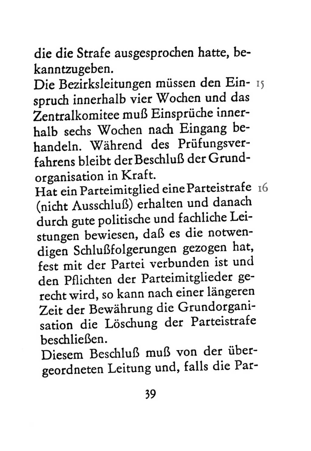 Statut der Sozialistischen Einheitspartei Deutschlands (SED) 1971, Seite 39 (St. SED DDR 1971, S. 39)