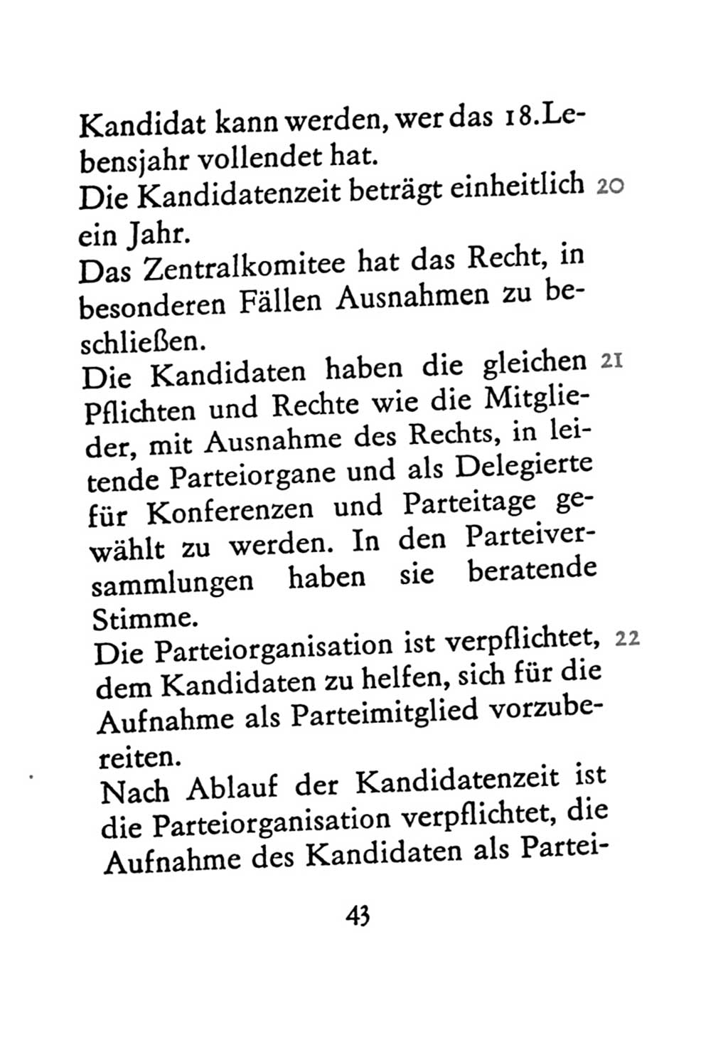 Statut der Sozialistischen Einheitspartei Deutschlands (SED) 1971, Seite 43 (St. SED DDR 1971, S. 43)