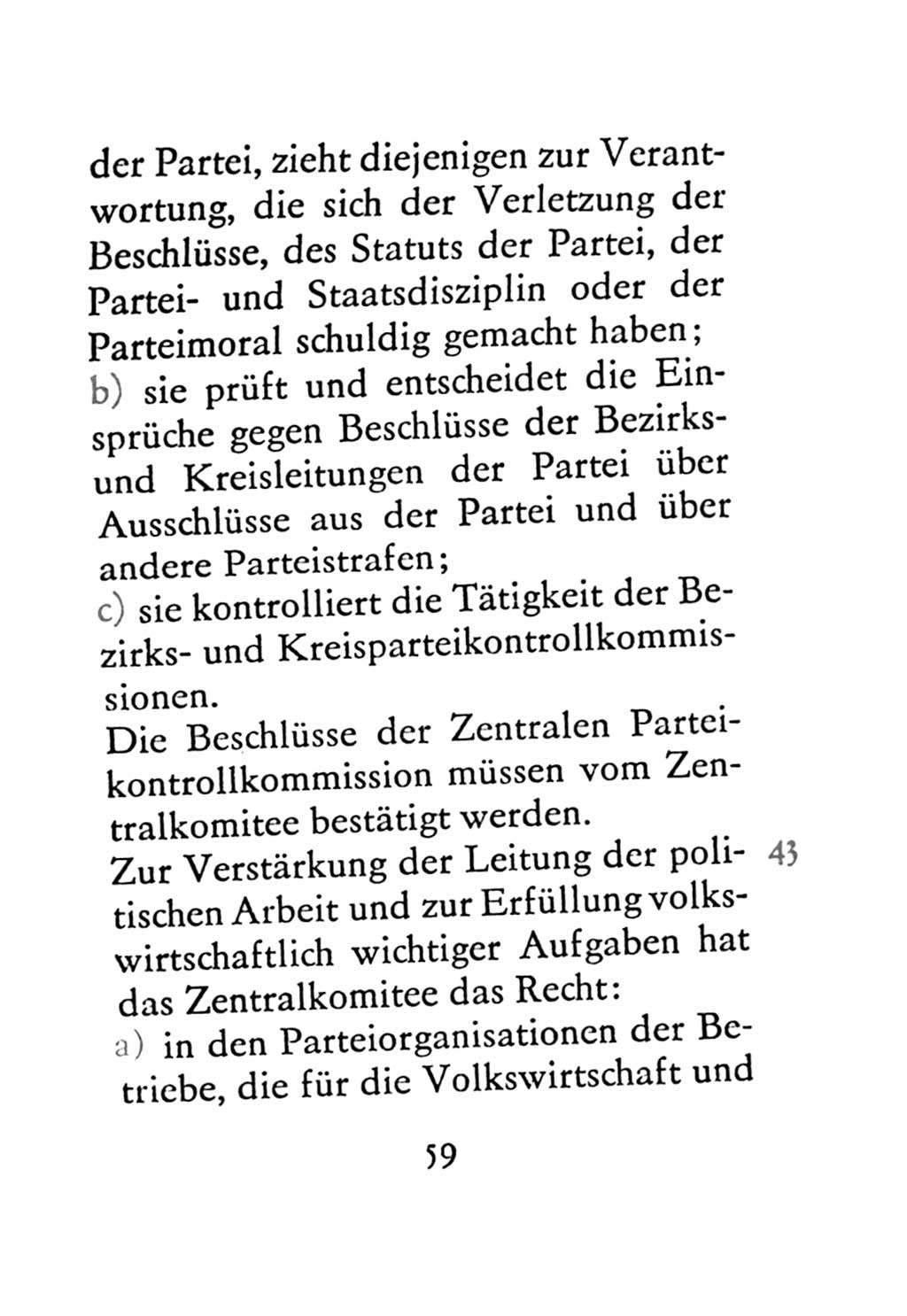 Statut der Sozialistischen Einheitspartei Deutschlands (SED) 1971, Seite 59 (St. SED DDR 1971, S. 59)
