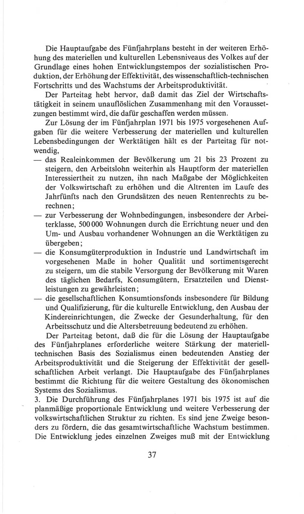 Volkskammer (VK) der Deutschen Demokratischen Republik (DDR), 6. Wahlperiode 1971-1976, Seite 37 (VK. DDR 6. WP. 1971-1976, S. 37)
