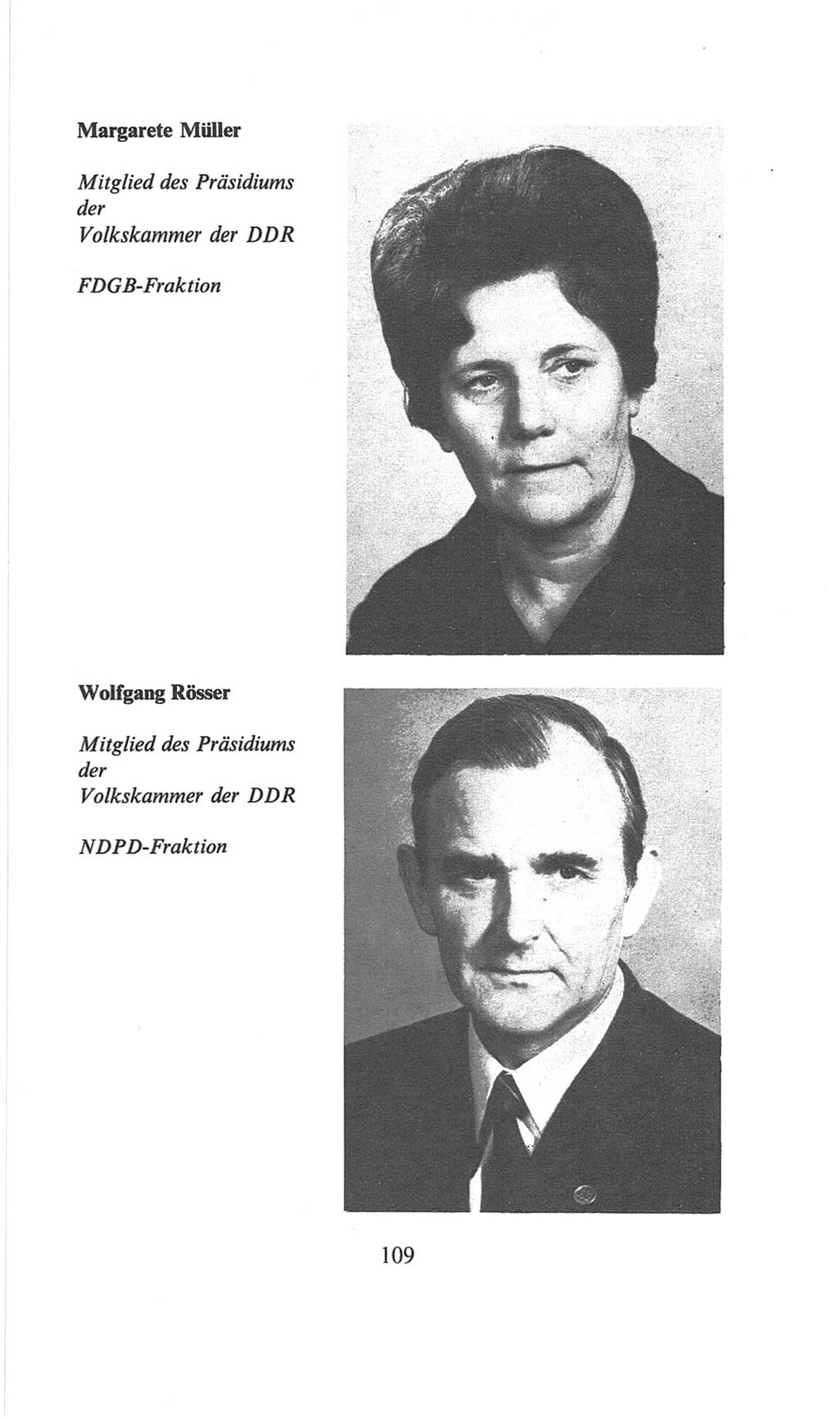 Volkskammer (VK) der Deutschen Demokratischen Republik (DDR), 6. Wahlperiode 1971-1976, Seite 109 (VK. DDR 6. WP. 1971-1976, S. 109)