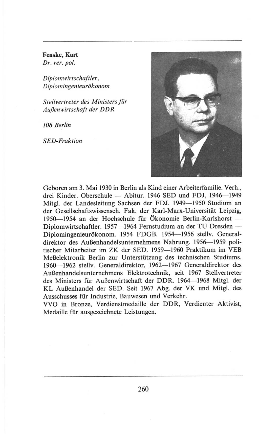 Volkskammer (VK) der Deutschen Demokratischen Republik (DDR), 6. Wahlperiode 1971-1976, Seite 260 (VK. DDR 6. WP. 1971-1976, S. 260)