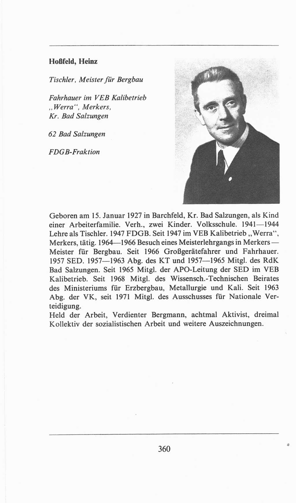 Volkskammer (VK) der Deutschen Demokratischen Republik (DDR), 6. Wahlperiode 1971-1976, Seite 360 (VK. DDR 6. WP. 1971-1976, S. 360)