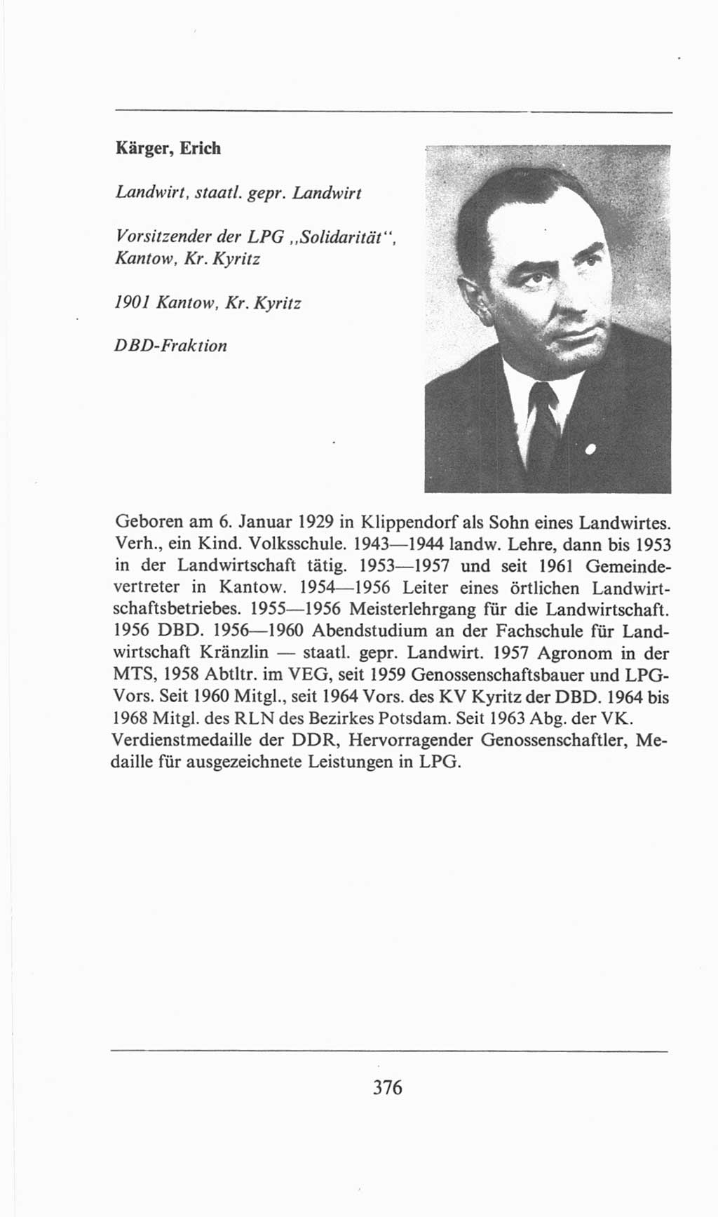 Volkskammer (VK) der Deutschen Demokratischen Republik (DDR), 6. Wahlperiode 1971-1976, Seite 376 (VK. DDR 6. WP. 1971-1976, S. 376)