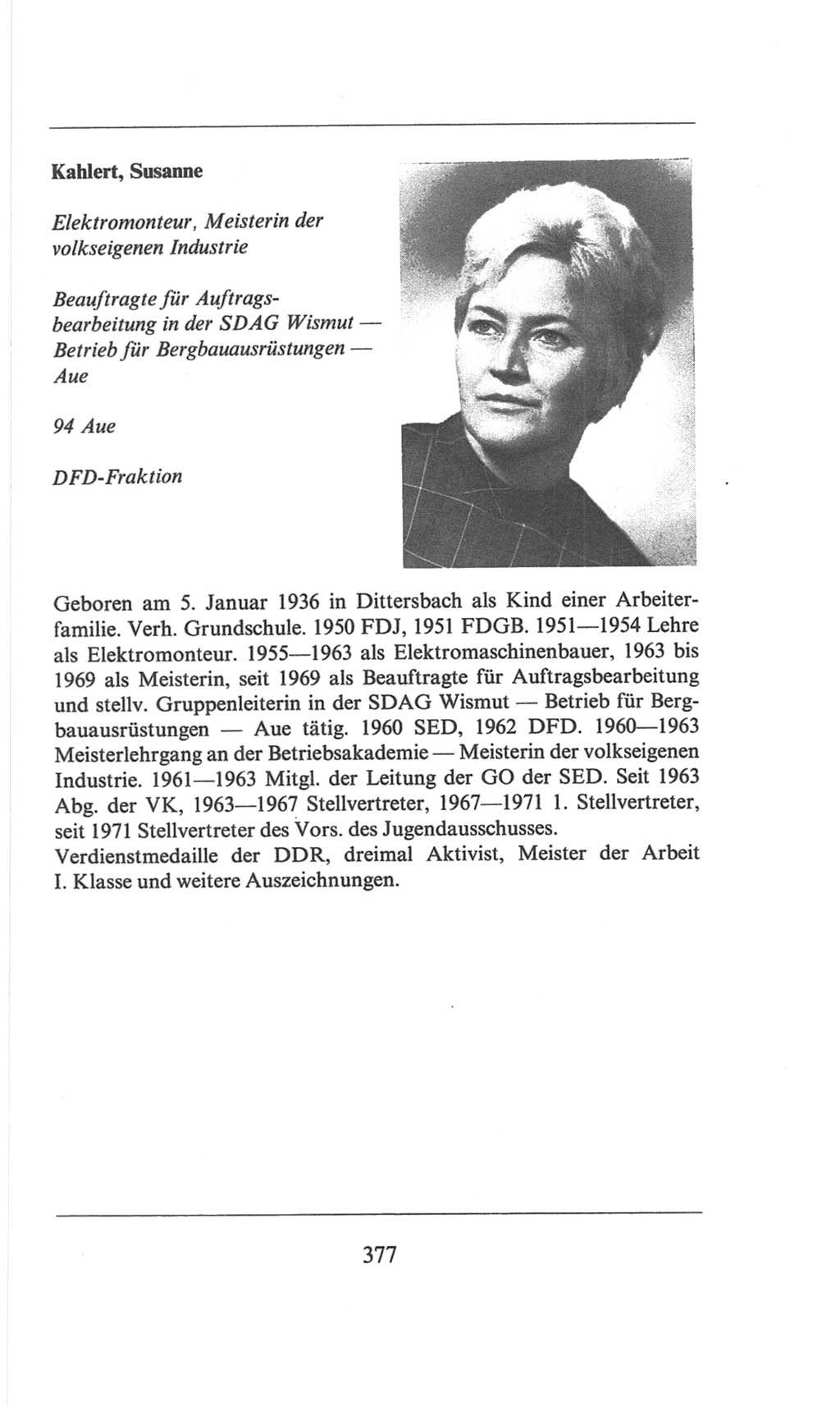 Volkskammer (VK) der Deutschen Demokratischen Republik (DDR), 6. Wahlperiode 1971-1976, Seite 377 (VK. DDR 6. WP. 1971-1976, S. 377)