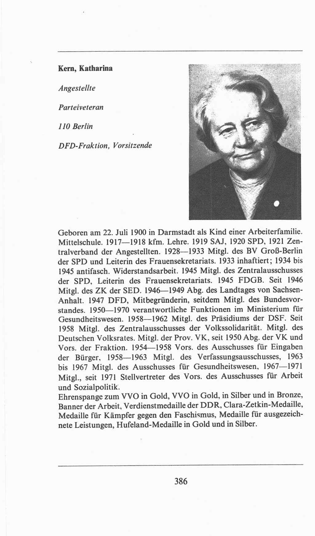 Volkskammer (VK) der Deutschen Demokratischen Republik (DDR), 6. Wahlperiode 1971-1976, Seite 386 (VK. DDR 6. WP. 1971-1976, S. 386)