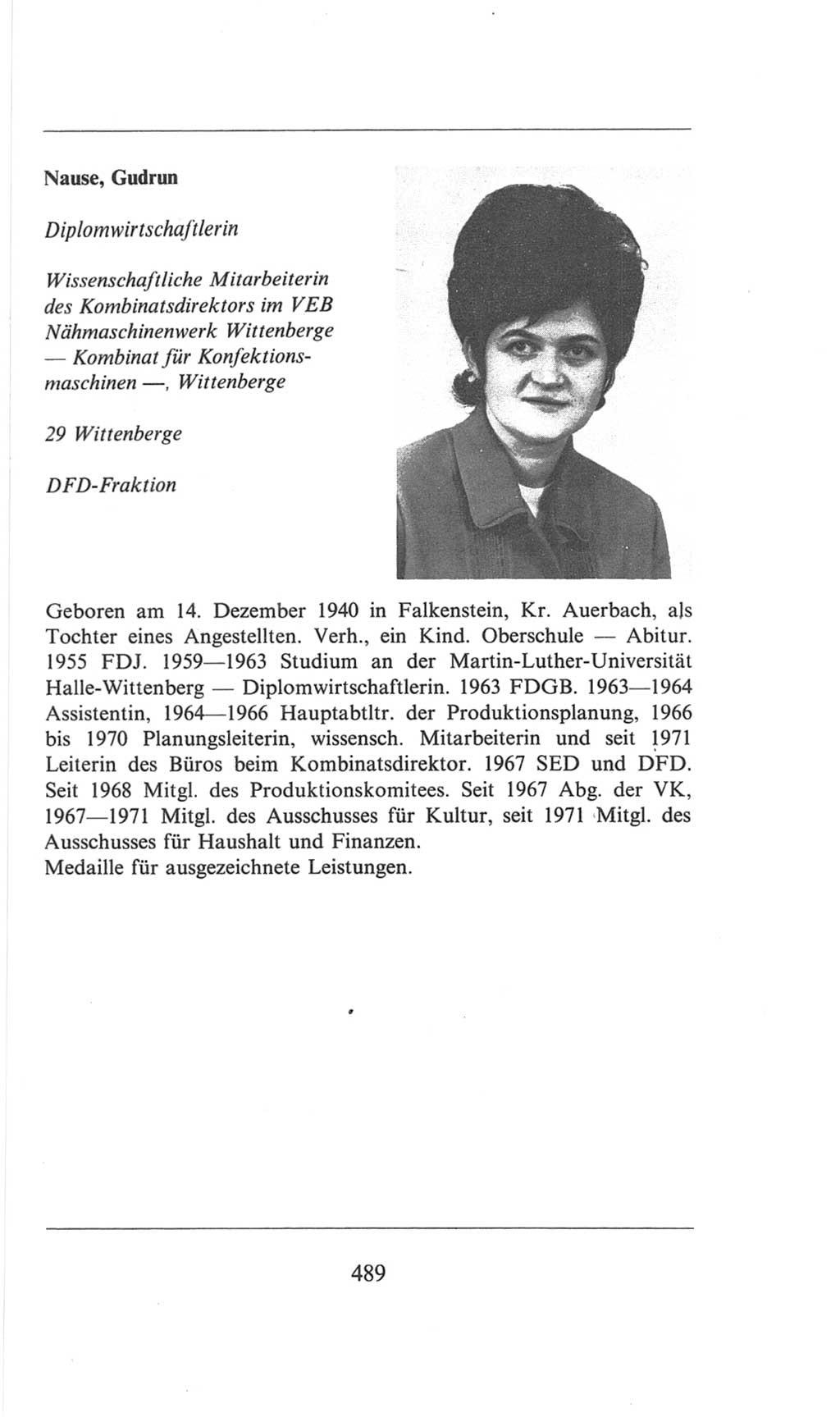 Volkskammer (VK) der Deutschen Demokratischen Republik (DDR), 6. Wahlperiode 1971-1976, Seite 489 (VK. DDR 6. WP. 1971-1976, S. 489)