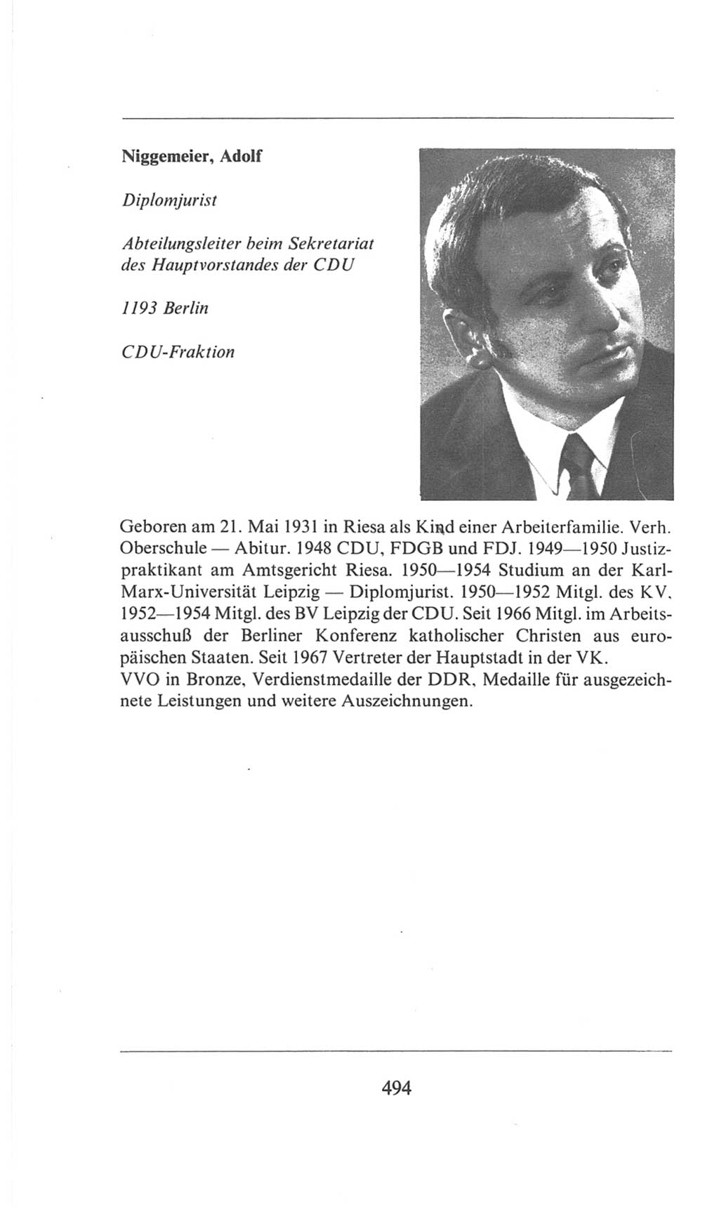 Volkskammer (VK) der Deutschen Demokratischen Republik (DDR), 6. Wahlperiode 1971-1976, Seite 494 (VK. DDR 6. WP. 1971-1976, S. 494)