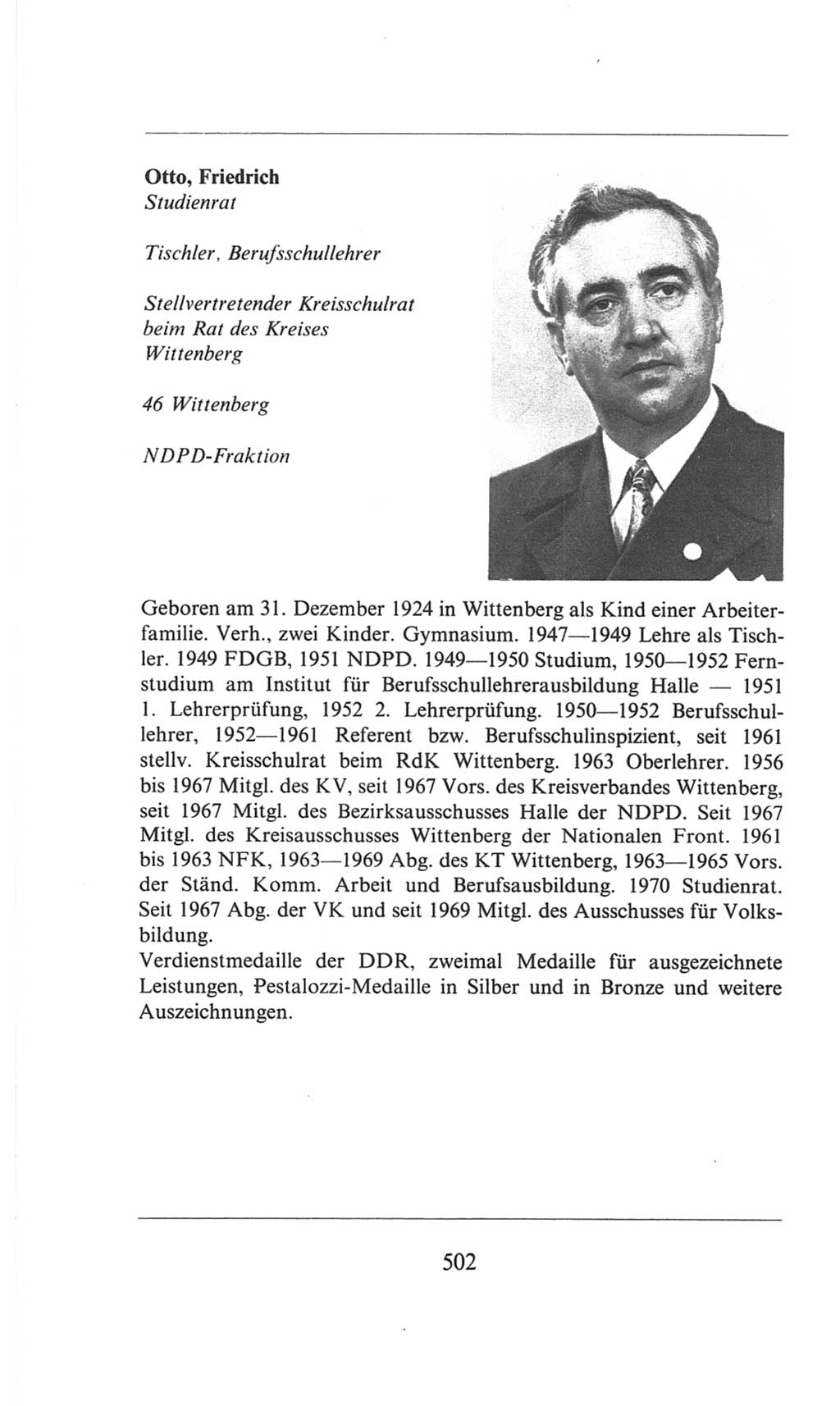 Volkskammer (VK) der Deutschen Demokratischen Republik (DDR), 6. Wahlperiode 1971-1976, Seite 502 (VK. DDR 6. WP. 1971-1976, S. 502)
