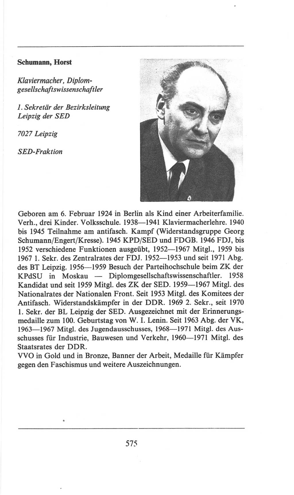 Volkskammer (VK) der Deutschen Demokratischen Republik (DDR), 6. Wahlperiode 1971-1976, Seite 575 (VK. DDR 6. WP. 1971-1976, S. 575)