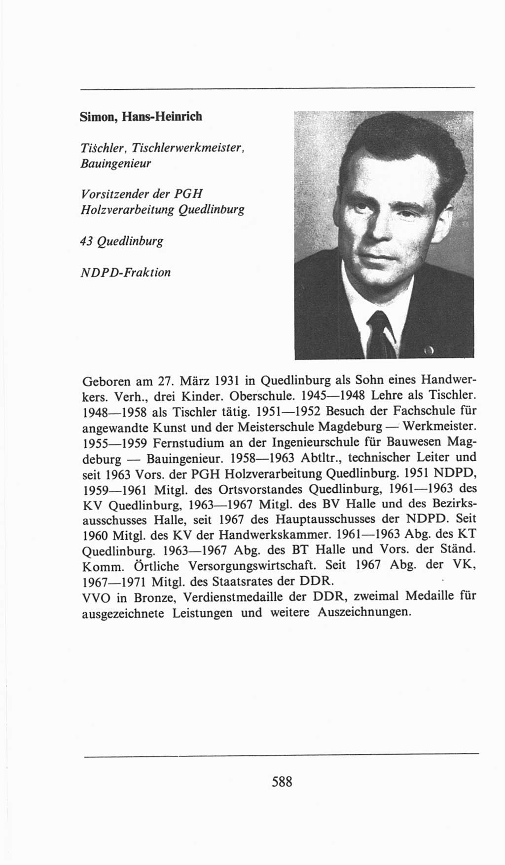 Volkskammer (VK) der Deutschen Demokratischen Republik (DDR), 6. Wahlperiode 1971-1976, Seite 588 (VK. DDR 6. WP. 1971-1976, S. 588)