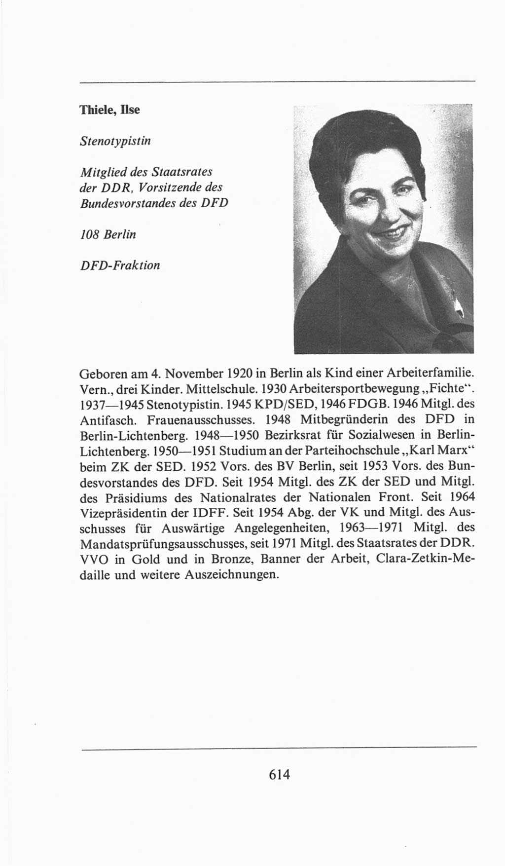 Volkskammer (VK) der Deutschen Demokratischen Republik (DDR), 6. Wahlperiode 1971-1976, Seite 614 (VK. DDR 6. WP. 1971-1976, S. 614)