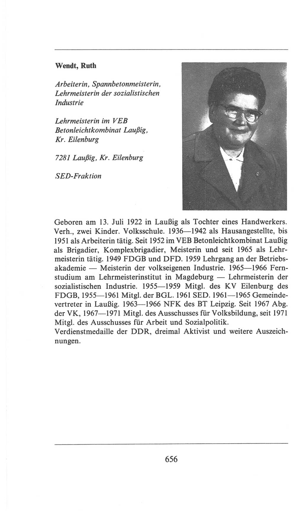 Volkskammer (VK) der Deutschen Demokratischen Republik (DDR), 6. Wahlperiode 1971-1976, Seite 656 (VK. DDR 6. WP. 1971-1976, S. 656)