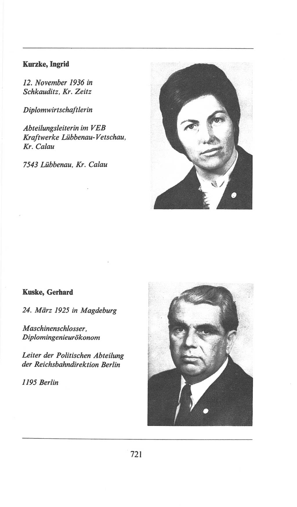 Volkskammer (VK) der Deutschen Demokratischen Republik (DDR), 6. Wahlperiode 1971-1976, Seite 721 (VK. DDR 6. WP. 1971-1976, S. 721)