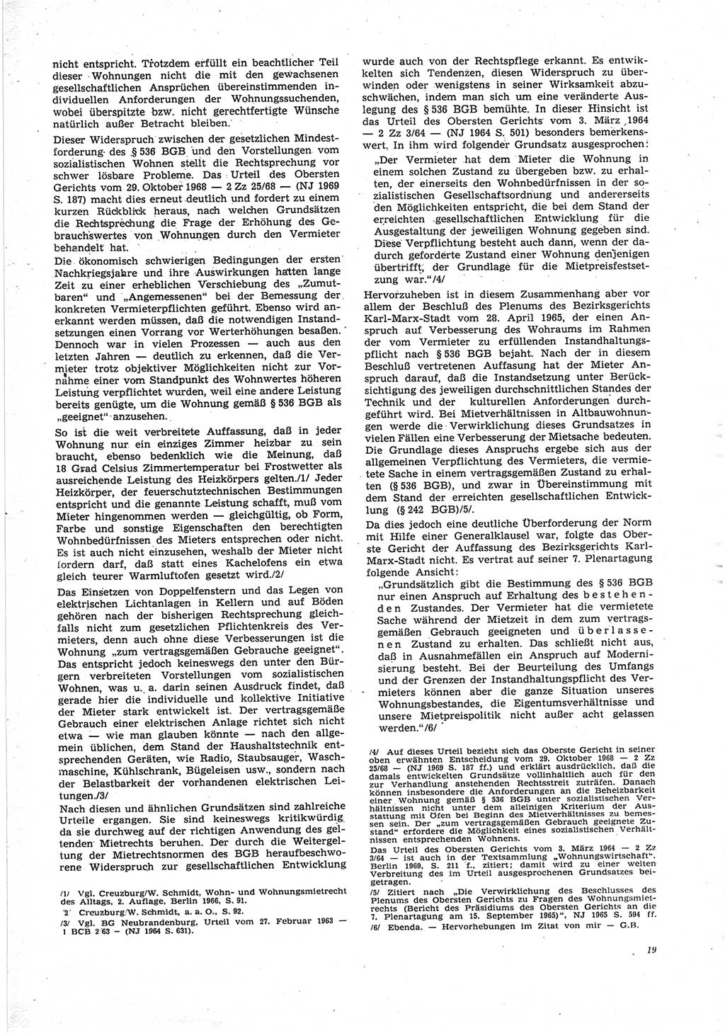 Neue Justiz (NJ), Zeitschrift für Recht und Rechtswissenschaft [Deutsche Demokratische Republik (DDR)], 25. Jahrgang 1971, Seite 19 (NJ DDR 1971, S. 19)