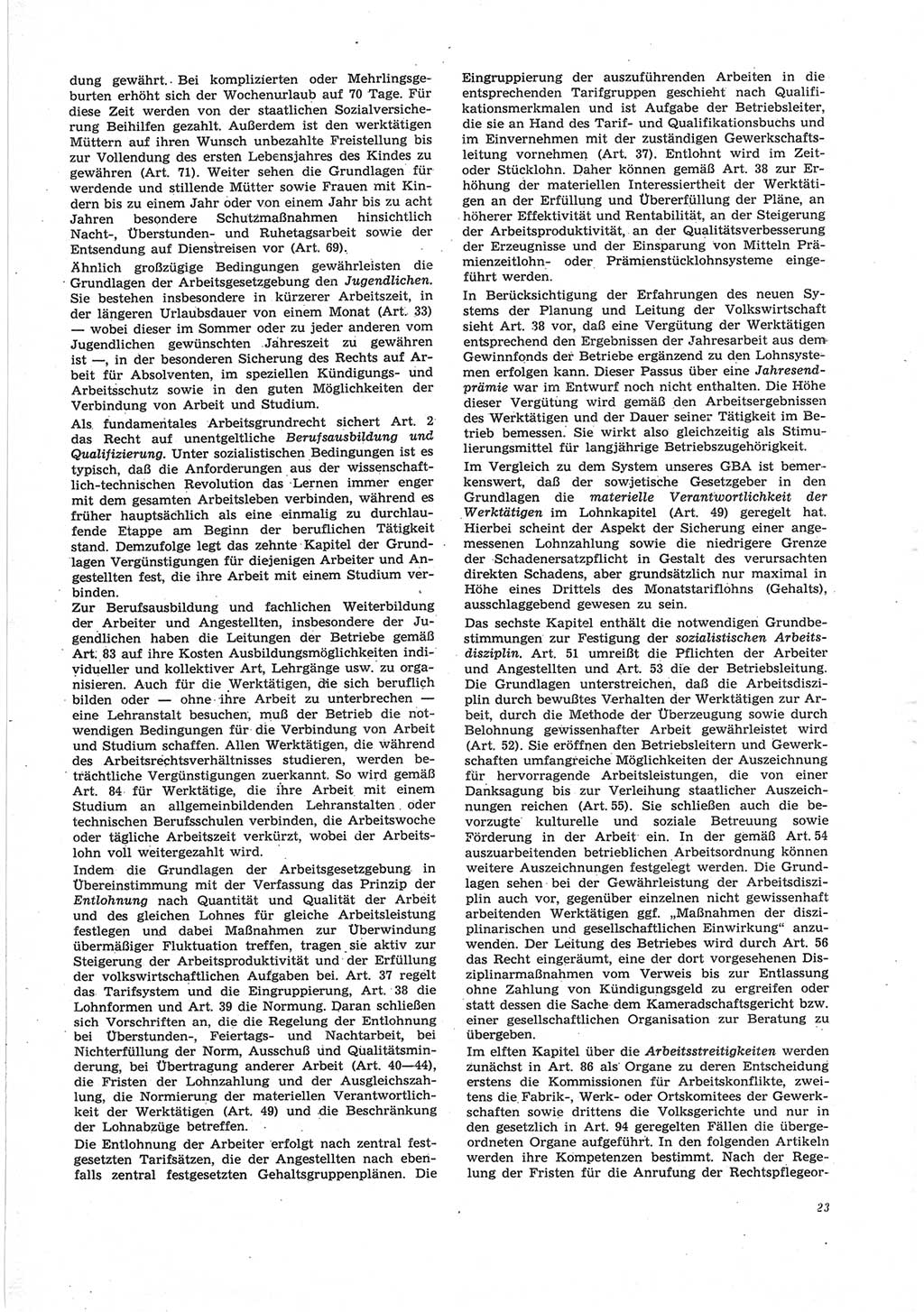 Neue Justiz (NJ), Zeitschrift für Recht und Rechtswissenschaft [Deutsche Demokratische Republik (DDR)], 25. Jahrgang 1971, Seite 23 (NJ DDR 1971, S. 23)