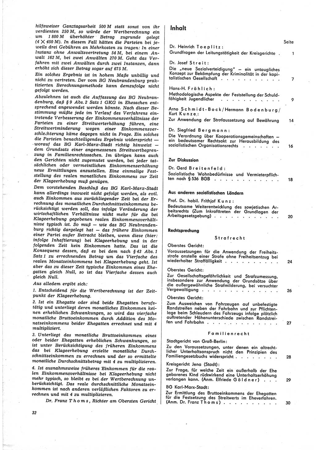 Neue Justiz (NJ), Zeitschrift für Recht und Rechtswissenschaft [Deutsche Demokratische Republik (DDR)], 25. Jahrgang 1971, Seite 32 (NJ DDR 1971, S. 32)