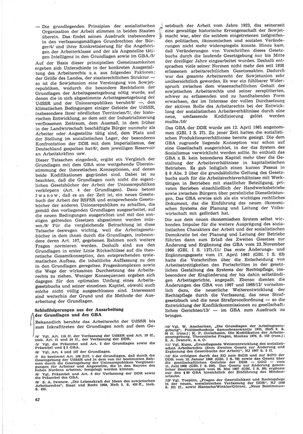 Neue Justiz (NJ), Zeitschrift für Recht und Rechtswissenschaft [Deutsche Demokratische Republik (DDR)], 25. Jahrgang 1971, Seite 62 (NJ DDR 1971, S. 62)