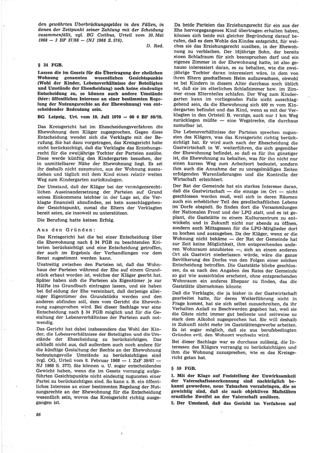 Neue Justiz (NJ), Zeitschrift für Recht und Rechtswissenschaft [Deutsche Demokratische Republik (DDR)], 25. Jahrgang 1971, Seite 86 (NJ DDR 1971, S. 86)