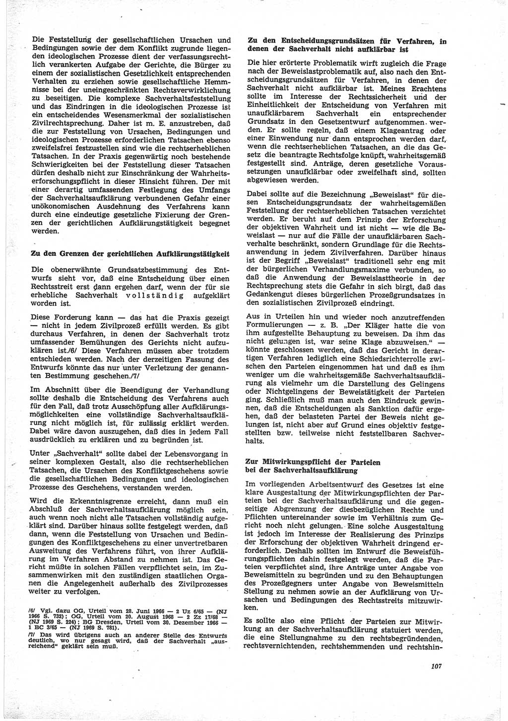 Neue Justiz (NJ), Zeitschrift für Recht und Rechtswissenschaft [Deutsche Demokratische Republik (DDR)], 25. Jahrgang 1971, Seite 107 (NJ DDR 1971, S. 107)
