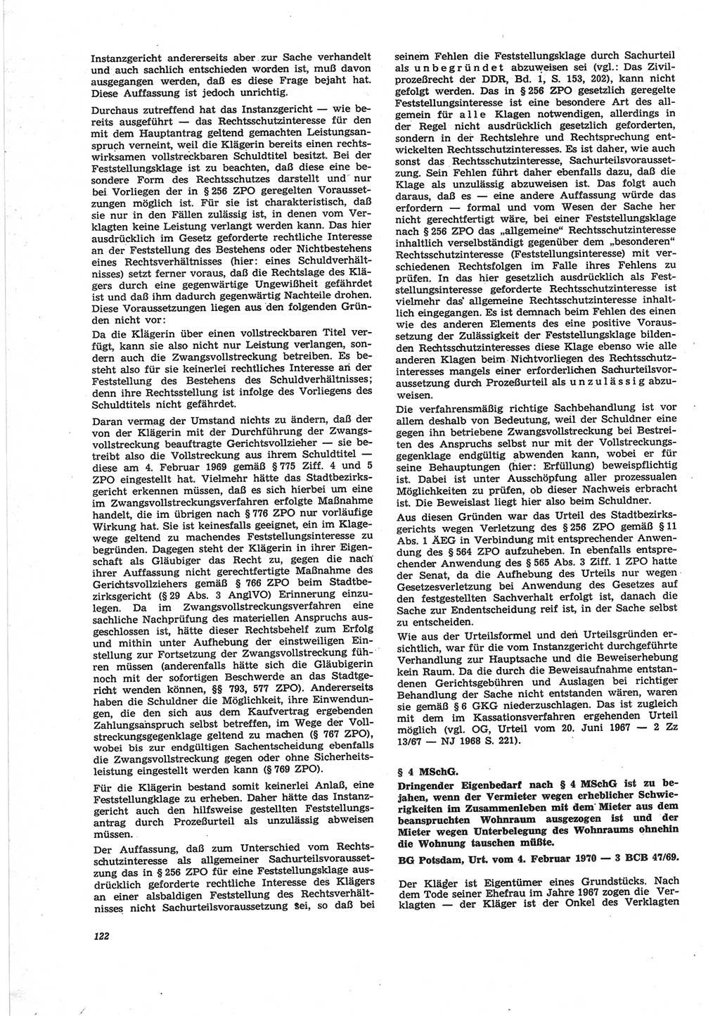 Neue Justiz (NJ), Zeitschrift für Recht und Rechtswissenschaft [Deutsche Demokratische Republik (DDR)], 25. Jahrgang 1971, Seite 122 (NJ DDR 1971, S. 122)