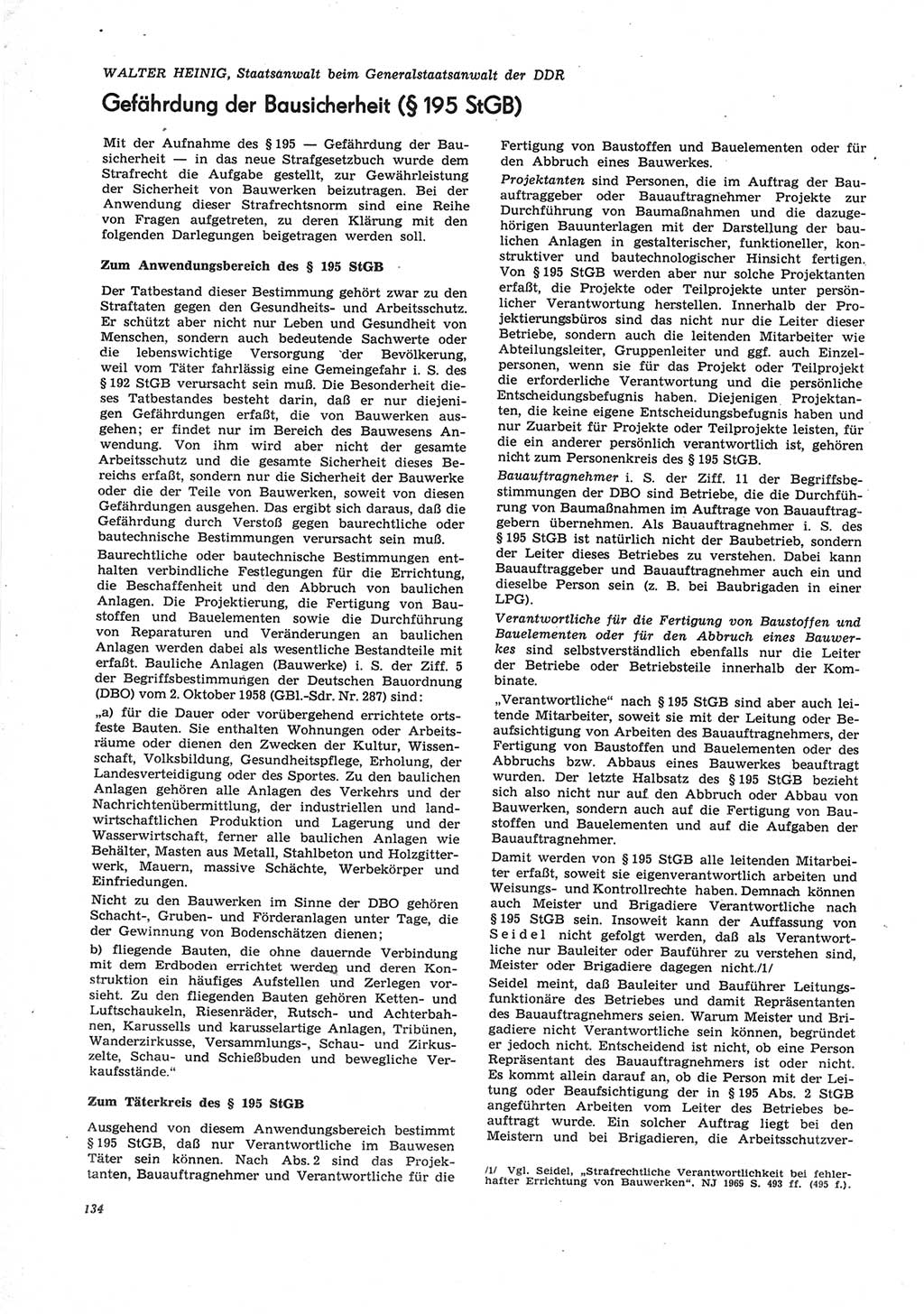 Neue Justiz (NJ), Zeitschrift für Recht und Rechtswissenschaft [Deutsche Demokratische Republik (DDR)], 25. Jahrgang 1971, Seite 134 (NJ DDR 1971, S. 134)